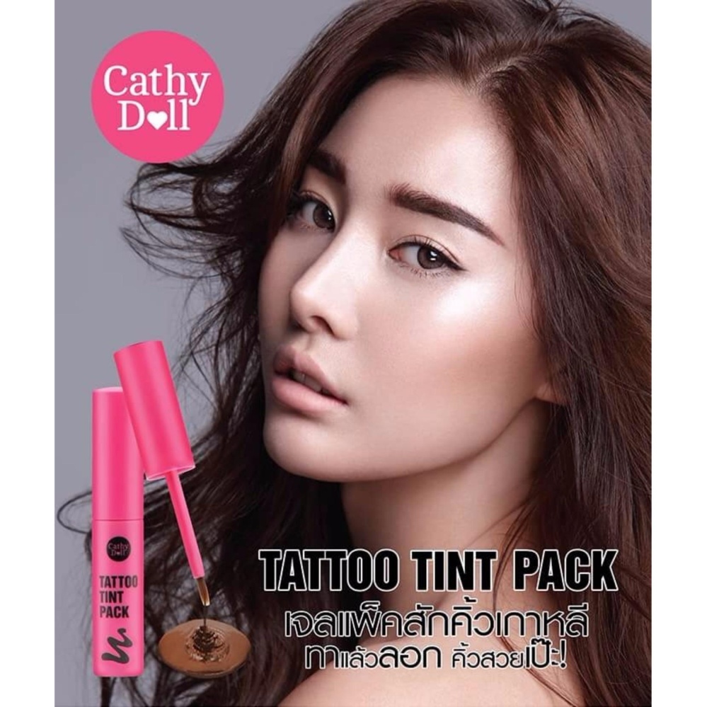 ☆03 Medium Brown ☆ Cathy Doll Tattoo Tint Pack 5.2g เจลแพ็คสักคิ้วเกาหลี ติดทนนานโดนน้ำไม่หลุด แค่ทาแล้วลอกออก คิ้วก็สวยเป๊ะ