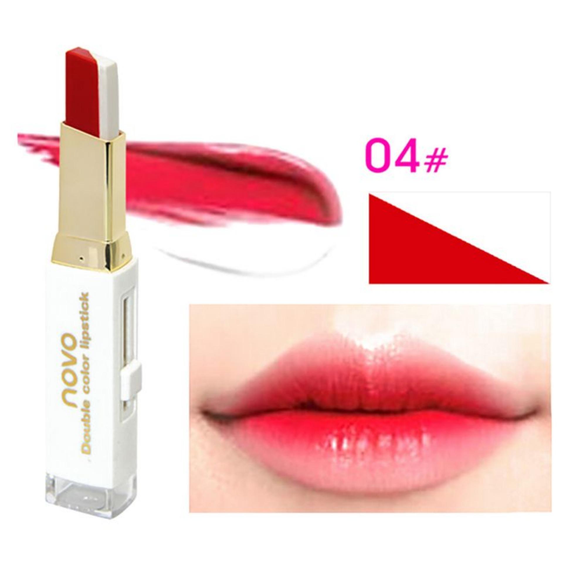 #04 ลิปทูโทน Novo Tint Lipbar สองเฉดสีสองเนื้อสัมผัส เฉดสีชัด ติดทนนาน ริมฝีปากให้ดูมีมิติ