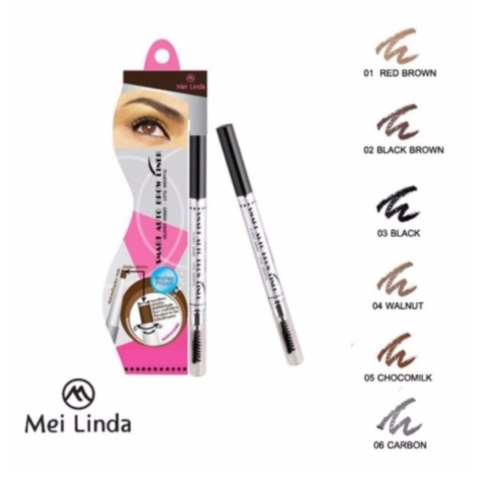 สมาร์ทออโต้ #04 Wallnut Mei Linda Smart Auto Brow Liner Water Proof ดินสอเขียนคิ้วแพคเกจใหม่