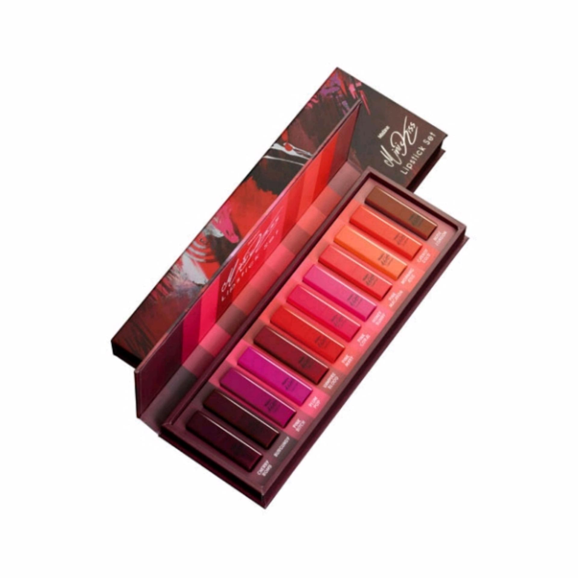 (ลด 10% ใช้โค้ด LOVEBTOD10) เซ็ตลิปสติก 12 สี มิสทีน มินิ คิสส์ ลิปสติก / Mistine Mini Kiss Lipstick Set (12 pieces)