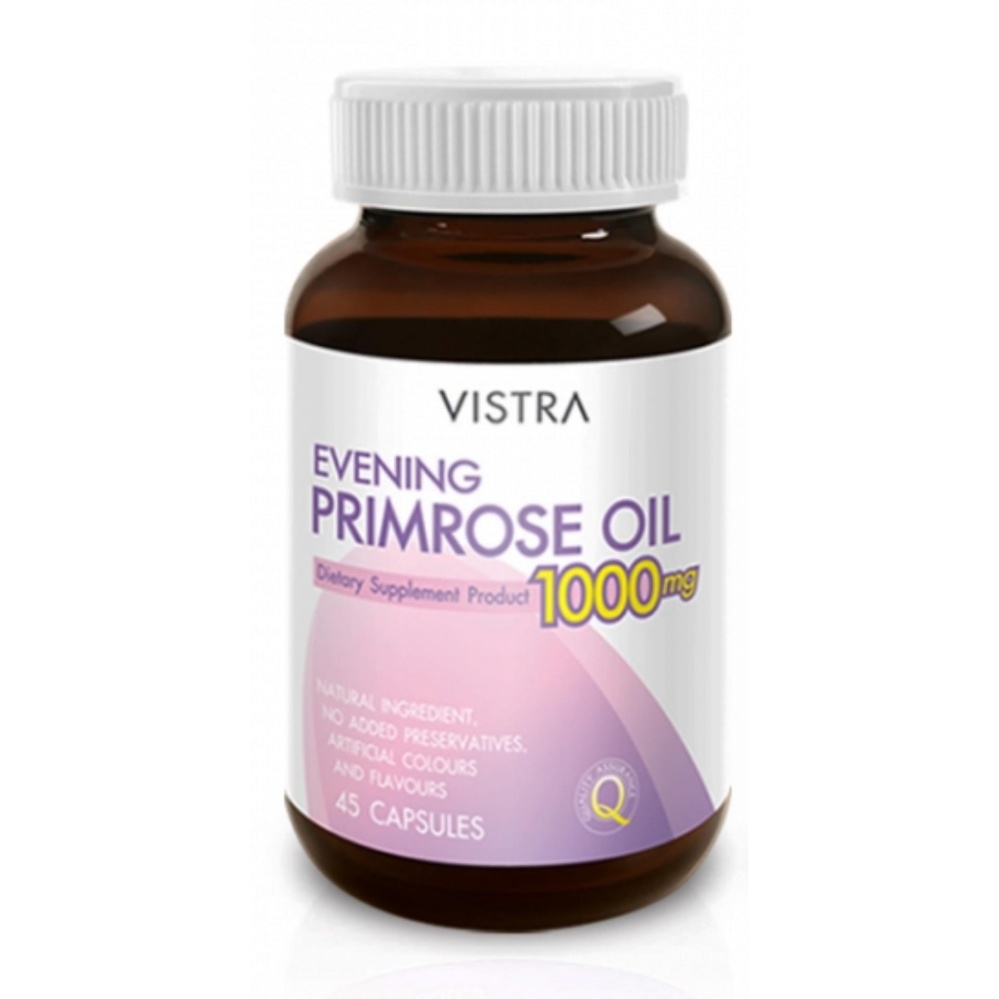 วิสทร้า น้ำมันอีฟนิ่งพรีมโรส 1000 มก. พลัส วิตามินอี 45 เม็ด VISTRA Evening Primrose Oil 1000 mg. EPO 45 เม็ด