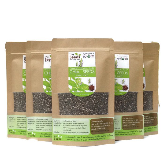 Chia Seeds เมล็ดเจีย ออร์แกนิค ตรา The Seeds ขนาด 100gx5