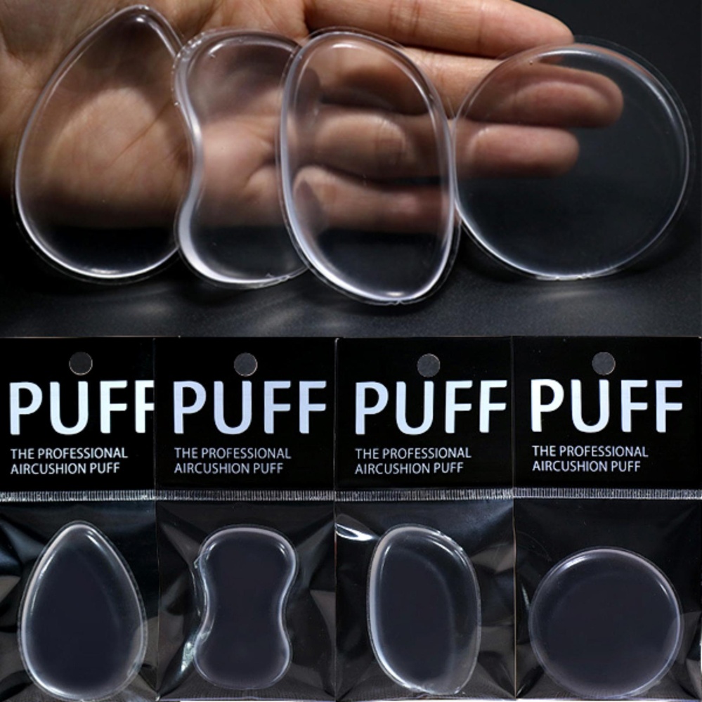 199 พัฟซิลิโคน Silicone Makeup Sponge พัฟแต่งหน้าซิลิโคนใส พัฟซิลิโคนแต่งหน้า ฟองน้ำซิลิโคน ฟองน้ำรองพื้น foundation puff ฟองน้ำแต่งหน้า พัฟใส พัฟประหยัดครีมรองพื้น ฟองน้ำใส 4 ชิ้น 4 รูปแบบ พัฟทรงกลม พัฟรูปหยดน้ำ พัฟสี่เหลี่ยม พัฟทรงสบู่