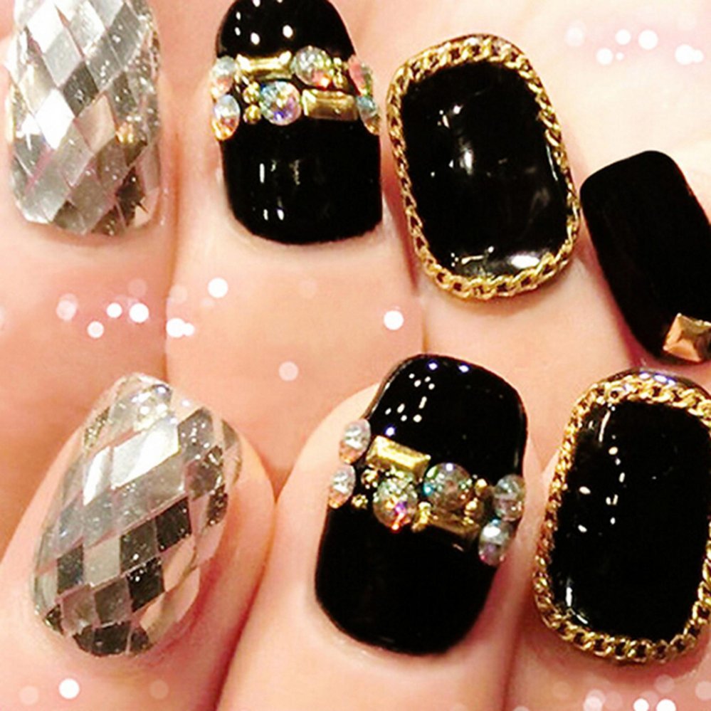 1m Nail Art Tips 3D Stickers Metal Glitter Striping Chain Decorations Gold - intl 1m Nail Art Tips 3D Stickers Metal Glitter Striping Chain Decorations Gold - intl