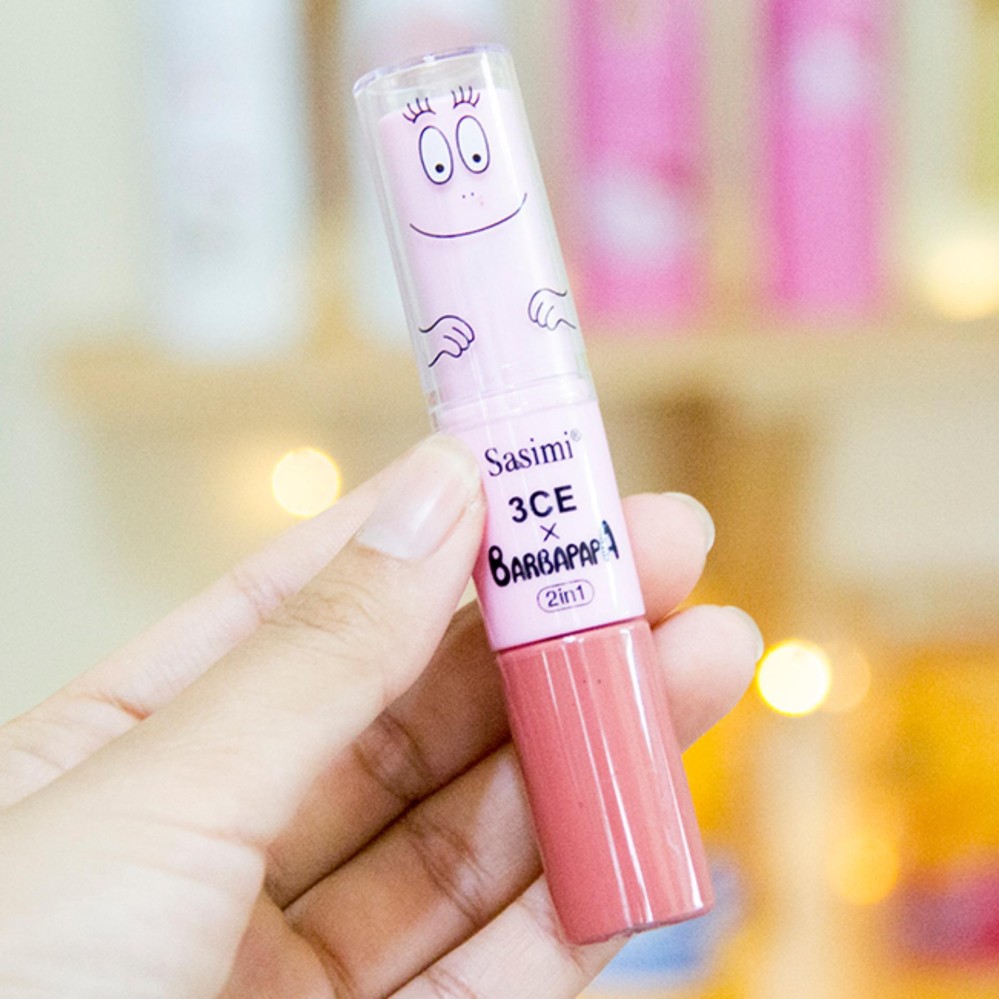 ลิปสติก 2 หัว sasimi 3ce barbapapa จูบไม่หลุด ลิปสติก 2 หัว sasimi 3ce barbapapa จูบไม่หลุด