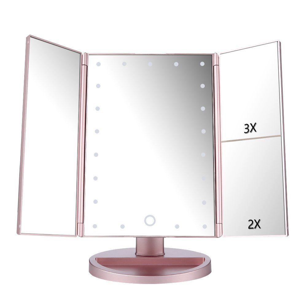 22 LED Light Fold Magnifying Touch Screen Makeup Cosmetic Compact Vanity Mirror #White - intl 22 LED Light Fold Magnifying Touch Screen Makeup Cosmetic Compact Vanity Mirror #White - intl