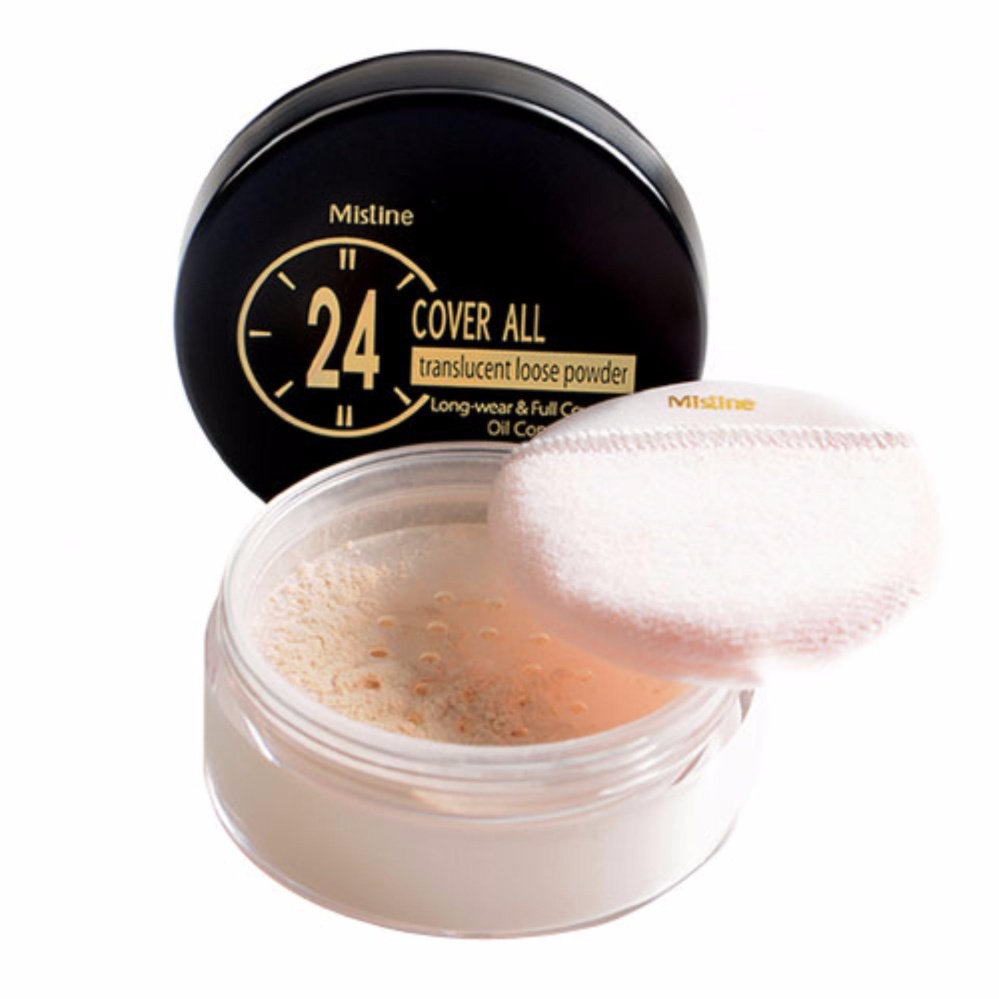 มิสทิน 24 คัฟเวอร์ ออล ทรานสลูเซนท์ ลูซ เพาเดอร์ MISTINE 24 COVER ALL TRANSLUCENT LOOSE POWDER 22 ก.