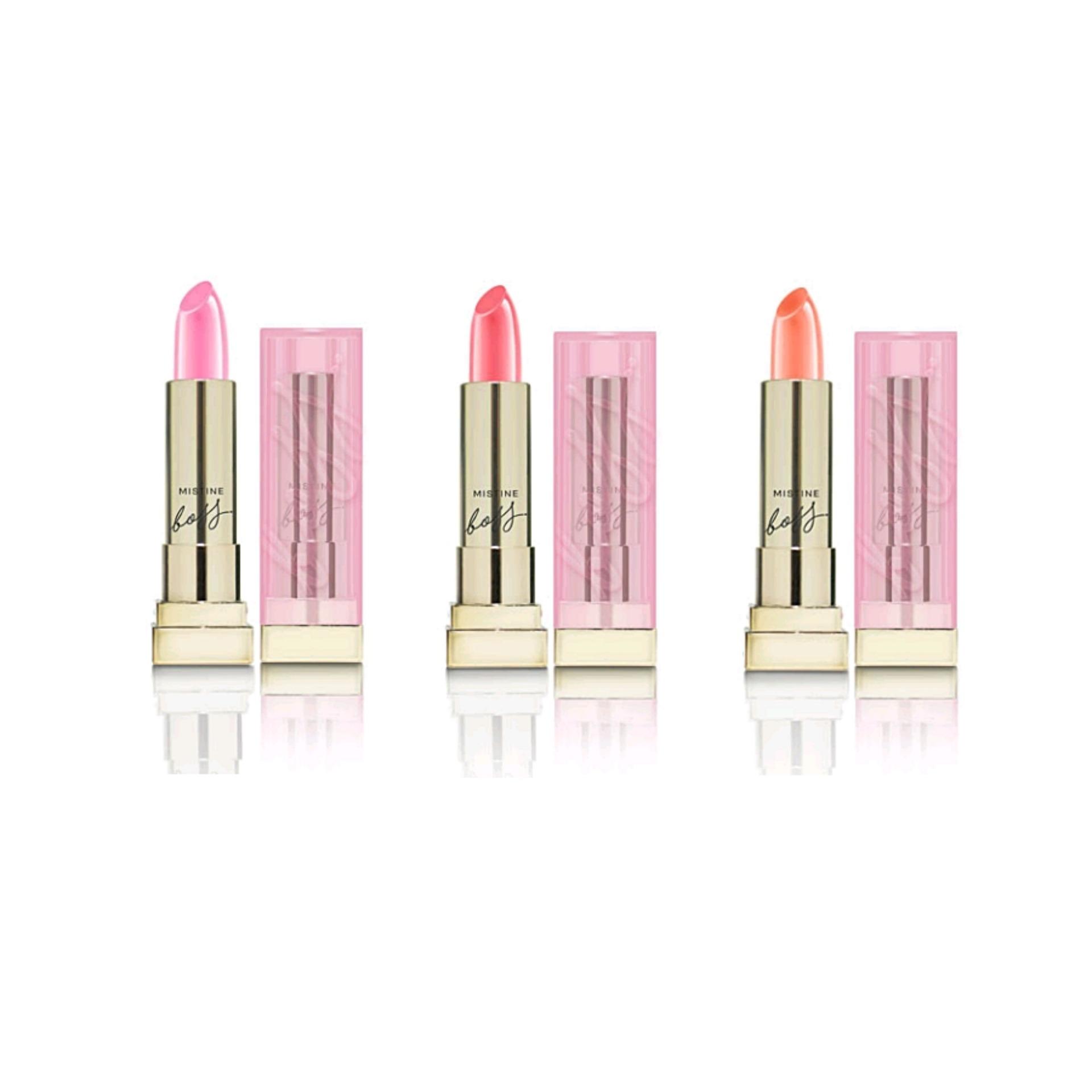 เซ็ตลิปบาล์ม 3 สี มิสทีน บอส ซุปเปอร์ บาล์ม ลิปโกลว์ 3.3 กรัม / Mistine Boss Super Balm Lip Glow 3.3 g. Set (3 pieces)