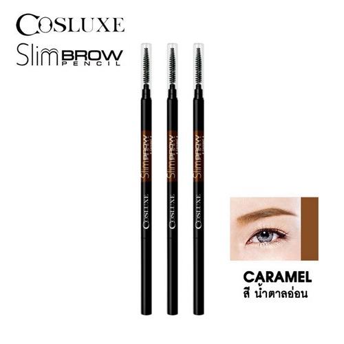 (3 แท่ง) Cosluxe ดินสอเขียนคิ้ว Slim Brow Pencil สูตรกันน้ำ ติดทนนาน แท่งหมุนแบบออโต้