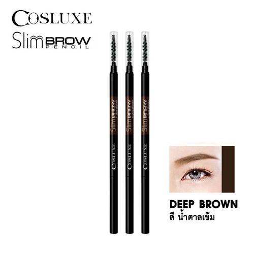 (3 แท่ง) Cosluxe ดินสอเขียนคิ้ว Slim Brow Pencil สูตรกันน้ำ ติดทนนาน แท่งหมุนแบบออโต้