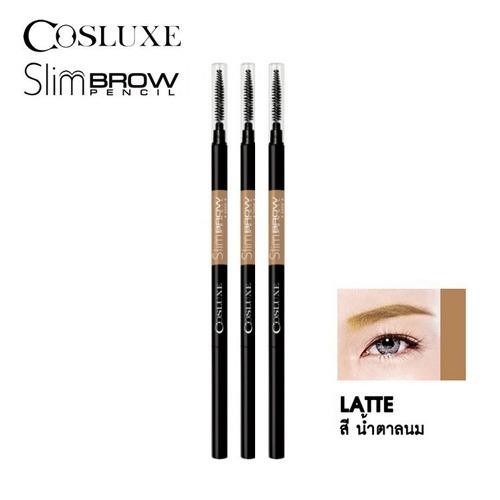 (3 แท่ง) Cosluxe ดินสอเขียนคิ้ว Slim Brow Pencil สูตรกันน้ำ ติดทนนาน แท่งหมุนแบบออโต้