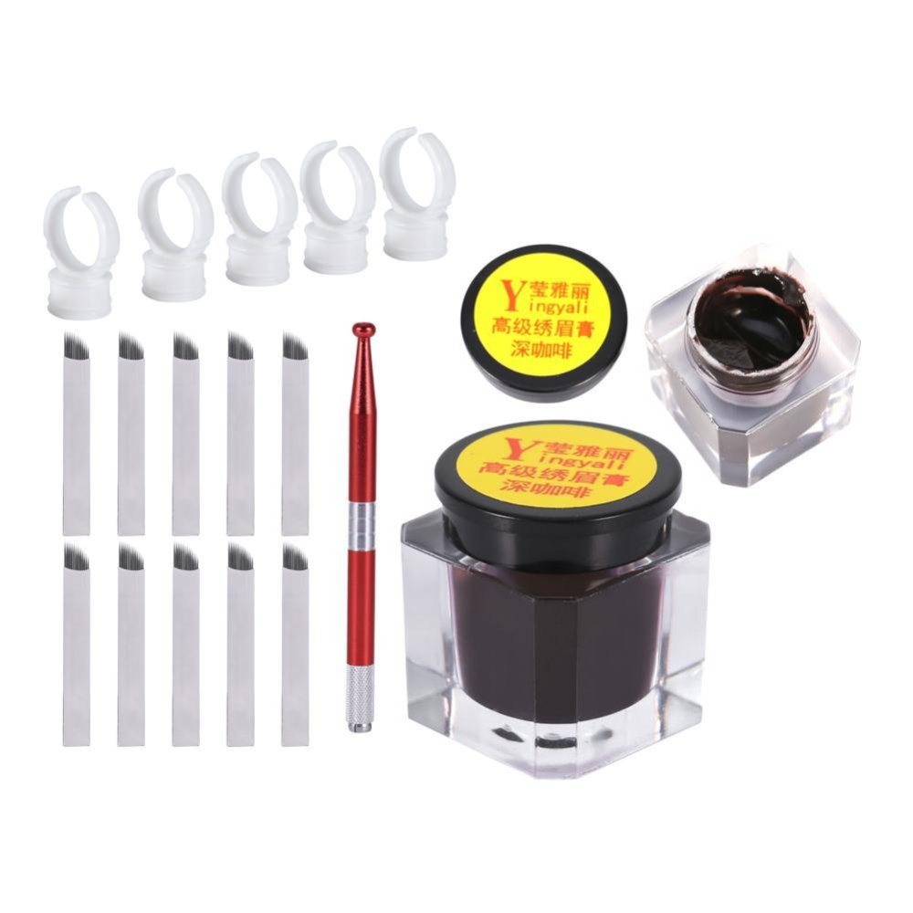 3D Eyebrow Tattoo Microblading Needle Blade Pen Pigment Practice Kit Permanent Makeup Tool - intl 3D Eyebrow Tattoo Microblading Needle Blade Pen Pigment Practice Kit Permanent Makeup Tool - intl
