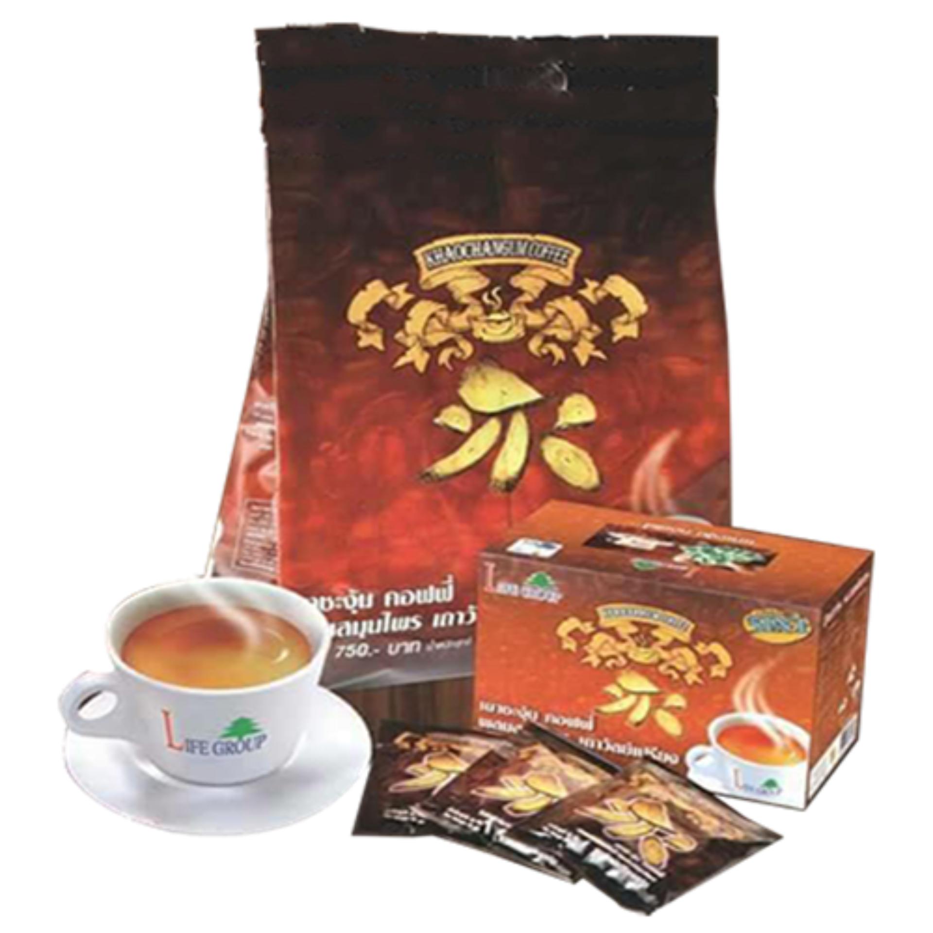 กาแฟเขาชะงุ้ม (ถุงใหญ่ 50 ซอง) ลดปวดเมื่อย ปวดหลัง ปวดเอว ปวดตามข้อ แขนขาไม่มีแรง ชาปลายมือปลายเท้า คาเฟอีนต่ำ