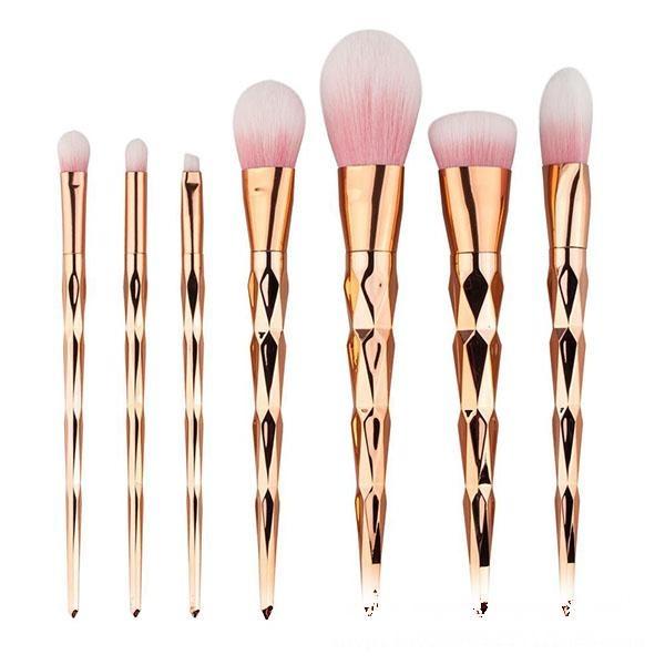 แปรงแต่งหน้า 7 ชิ้น ด้ามหยัก #ROSEGOLD