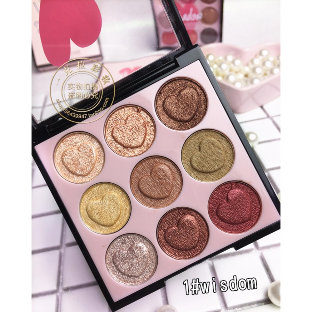 ็Hold live อายแชโดว์9สีG Litterชิมเมอร์อายแชโดว์แต่งหน้าPaletteรูปหัวใจอายแชโดว์ที่อบอุ่นธรรมชาติเรียบผงเครื่องสำอางความงาม#01