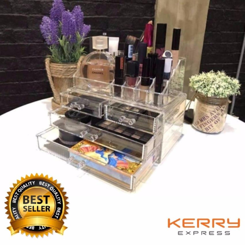 Acrylic Box ชั้นวางเครื่องสำอางอะคริลิกใส อุปกรณ์แต่งหน้า จัดวาง Makeup Box (สินค้าขายดี ดีไซน์สวยหรู) New2017 Acrylic Box ชั้นวางเครื่องสำอางอะคริลิกใส อุปกรณ์แต่งหน้า จัดวาง Makeup Box (สินค้าขายดี ดีไซน์สวยหรู) New2017