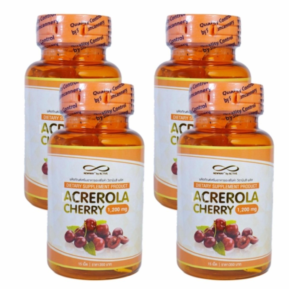 Active Newway Acerola Cherryนิวเวย์ อเซโรร่า เชอร์รี่ เพื่อผิวขาวใส 1200mg.บรรจุ 15 เม็ด( 4 กระปุก) Active Newway Acerola Cherryนิวเวย์ อเซโรร่า เชอร์รี่ เพื่อผิวขาวใส 1200mg.บรรจุ 15 เม็ด( 4 กระปุก)