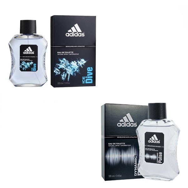 Adidas Ice Dive Adidas for men EDT 100 ml +Adidas Dynamic Pulse Cologne for Men 100 ml พร้อมกล่อง