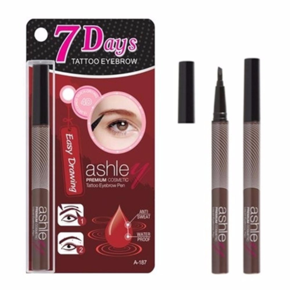 ashley 7 Days Tattoo Eyebrow 4D Easy Drawing No.03 (น้ำตาลเข้ม)
