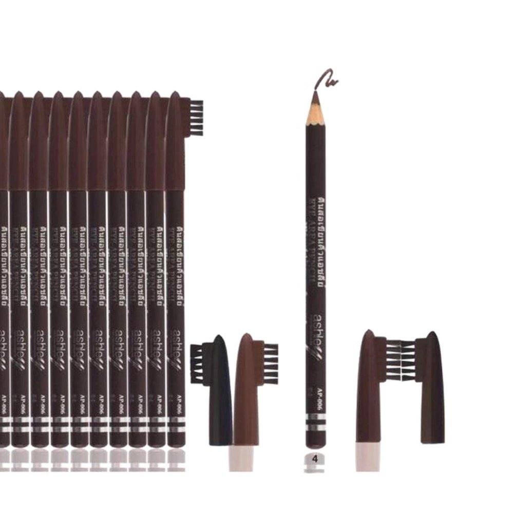 Ashley ดินสอเขียนคิ้วแอชลีย์ 12 แท่ง EYE-AREA PENCIL (เบอร์4-สีน้ำตาลเข้ม)