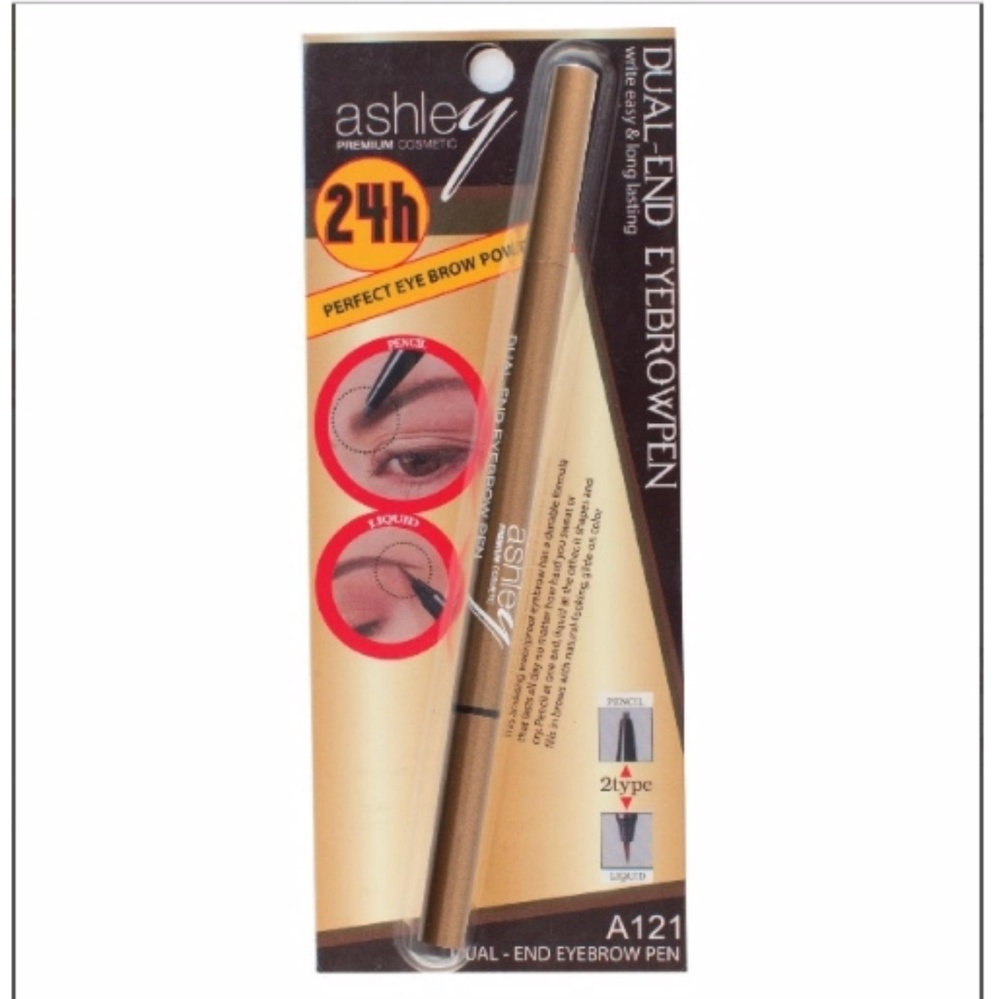 Ashley Perfect Tattoo Eyebrow Pencil A-121 No.4 Nature Brown/ ดินสอเขียนคิ้ว 2 หัว แอชลี่ย์ เพอร์เฟ็คท์ แทททู อายบราว รุ่น A-121 No.4 น้ำตาลธรรมชาติ