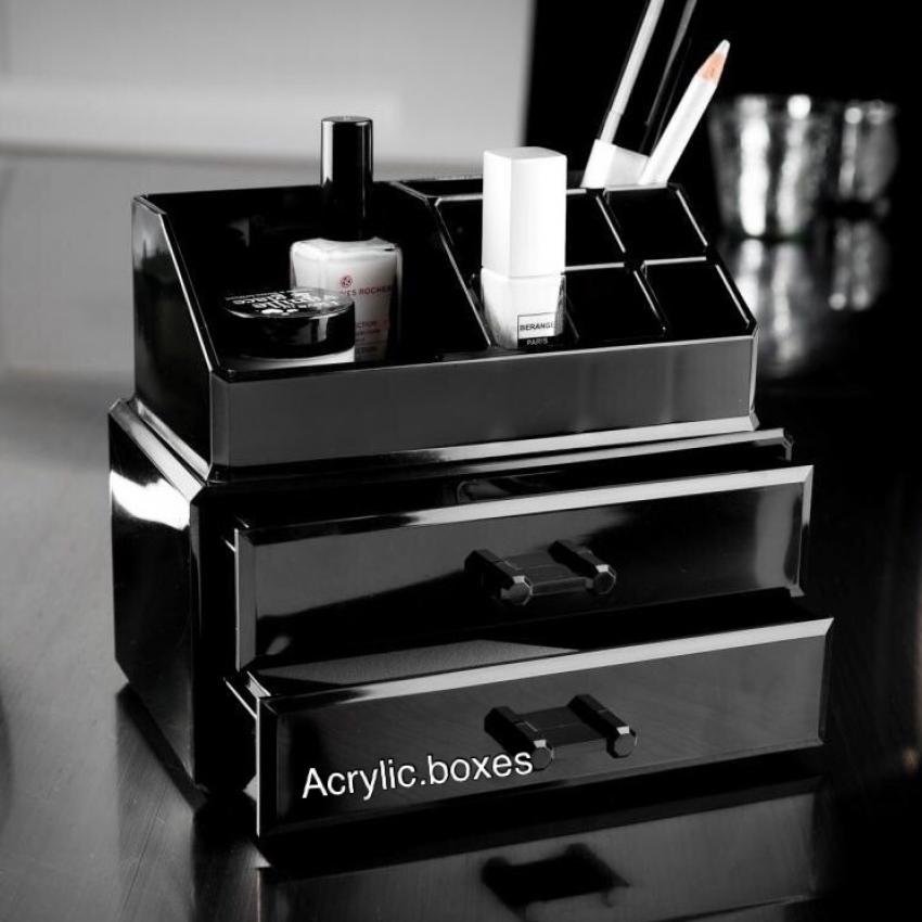 Asia กล่องอะคริลิคใส่เครื่องสำอางค์ 2 ชั้น สีดำ Black Collection Asia กล่องอะคริลิคใส่เครื่องสำอางค์ 2 ชั้น สีดำ Black Collection