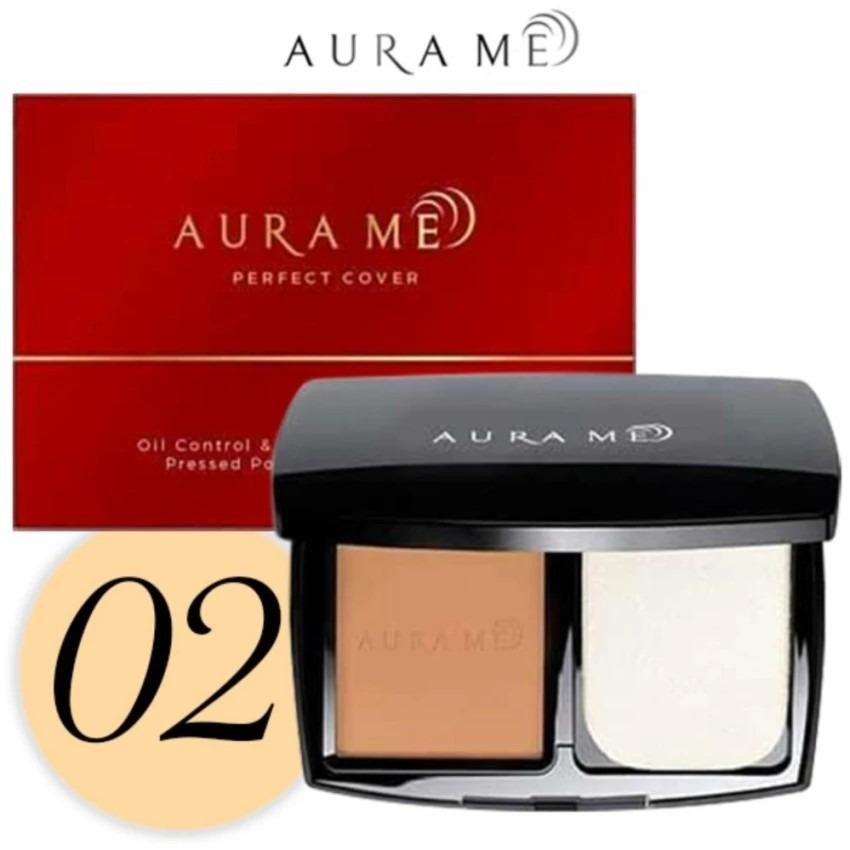 Aura me Perfect Cover กันแดด SPF 30 PA++ ปิด เปิด เป๊ะ ยิ่งใช้ยิ่งออร่า ติดทนกันน้ำ กันเหงื่อตลอดวัน กันน้ำผสมรองพื้น ควบคุมความมันยาว 12 ชม. (No.02 : ผิวสองสี และผิวสีแทน) 1ตลับ