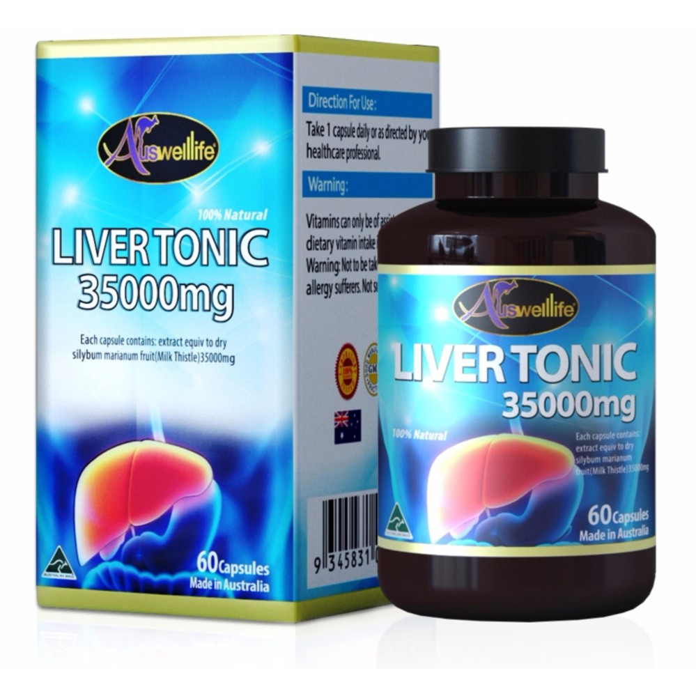 ล้างตับ Auswelllife Liver Tonic 35000mg. วิตามินบำรุงตับ ล้างสารพิษ ดีท็อกตับให้แข็งแรง จำนวน 60 แคปซูล
