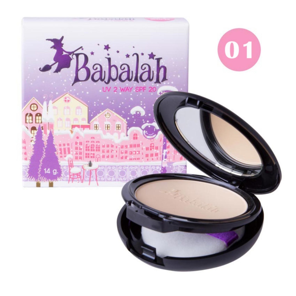 Babalah Cake 2 Way No.01 (1 ตลับ) แป้งพัฟบาบาร่า แป้งผสมรองพื้น เบอร์ 01