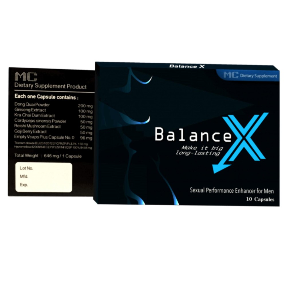 Balance X อาหารเสริมสำหรับผู้ชาย แข็ง อึด ทน (10 เม็ด)