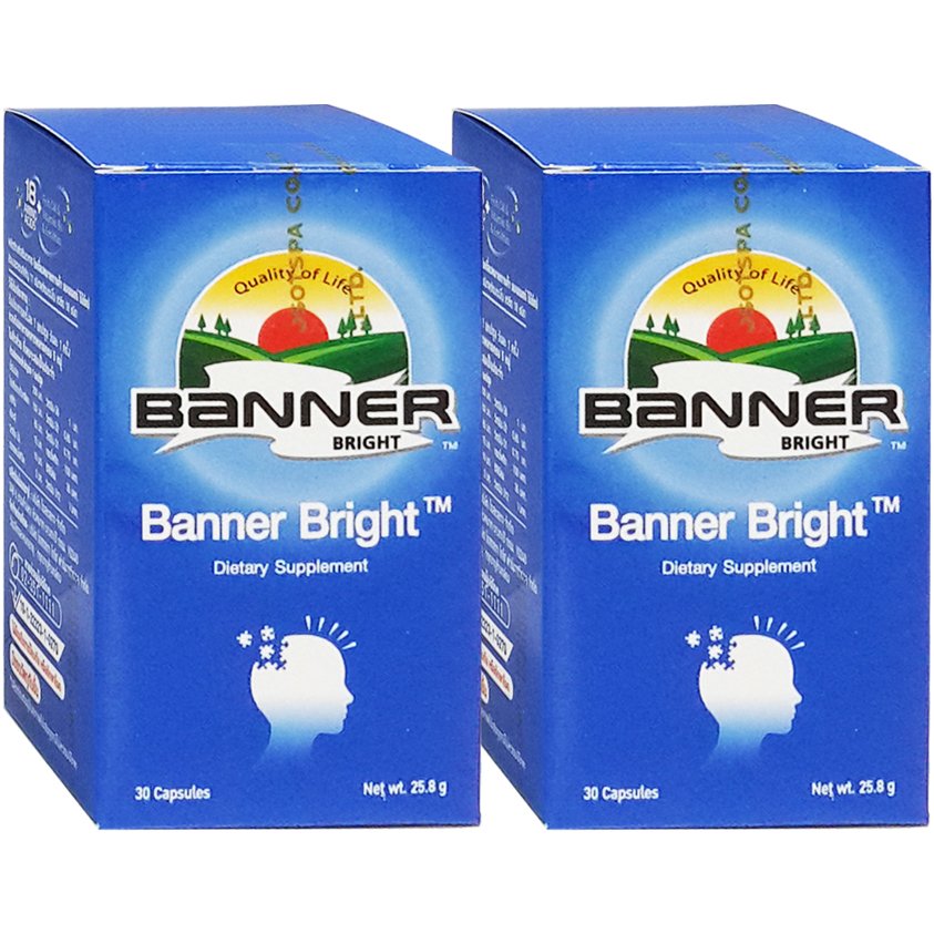 Banner Bright อาหารเสริม บำรุงสมอง เสริมสร้างความจำ 30 เม็ด 2 ขวด