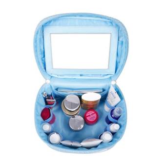 Beauty Cabinet กระเป๋าเก็บเครื่องสำอางค์ แบบพกพา มีกระจก รุ่น Beauty-135 (สีฟ้า) Beauty Cabinet กระเป๋าเก็บเครื่องสำอางค์ แบบพกพา มีกระจก รุ่น Beauty-135 (สีฟ้า)