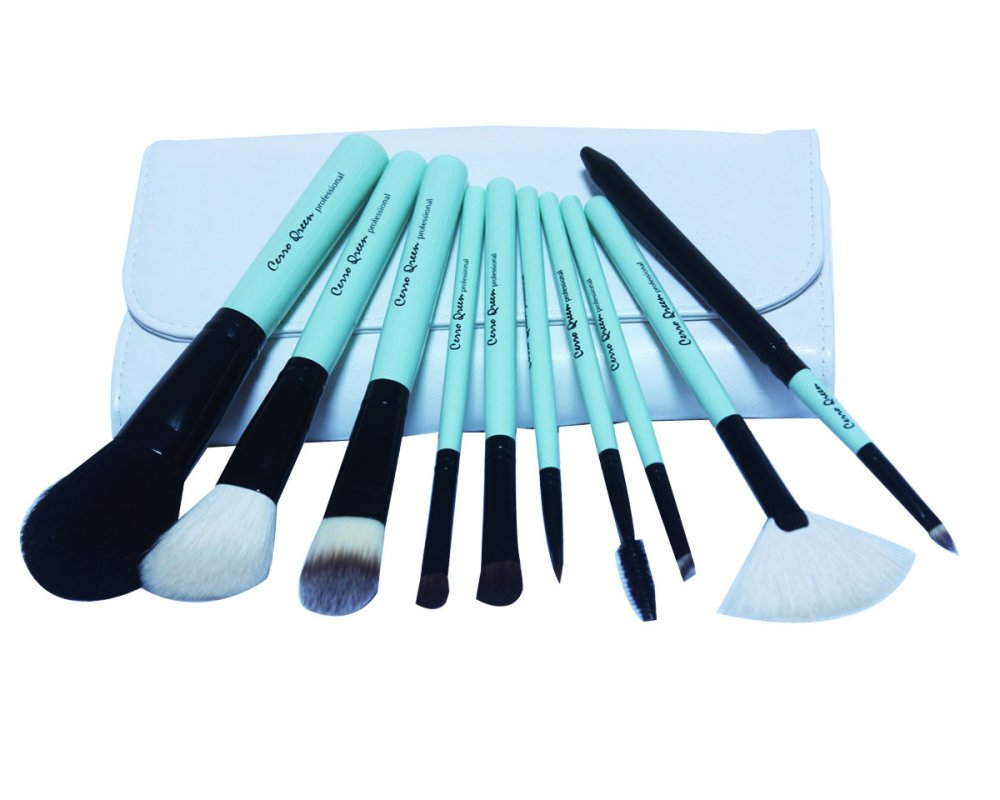 Cerro Qreen Professional White Green Makeup Brushes Dream Set ชุดแปรงแต่งหน้า 10 ชิ้น พร้อมกระเป๋าเก็บ - Green Cerro Qreen Professional White Green Makeup Brushes Dream Set ชุดแปรงแต่งหน้า 10 ชิ้น พร้อมกระเป๋าเก็บ - Green