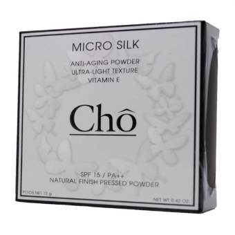 CHO12 แป้ง Cho แป้งโช (สี M2) แป้งไมโครซิลค์ แป้งพัฟหน้าเด็ก เนื้อใยไหม SPF 15 PA ++ 12 g. ( 1 ตลับ )