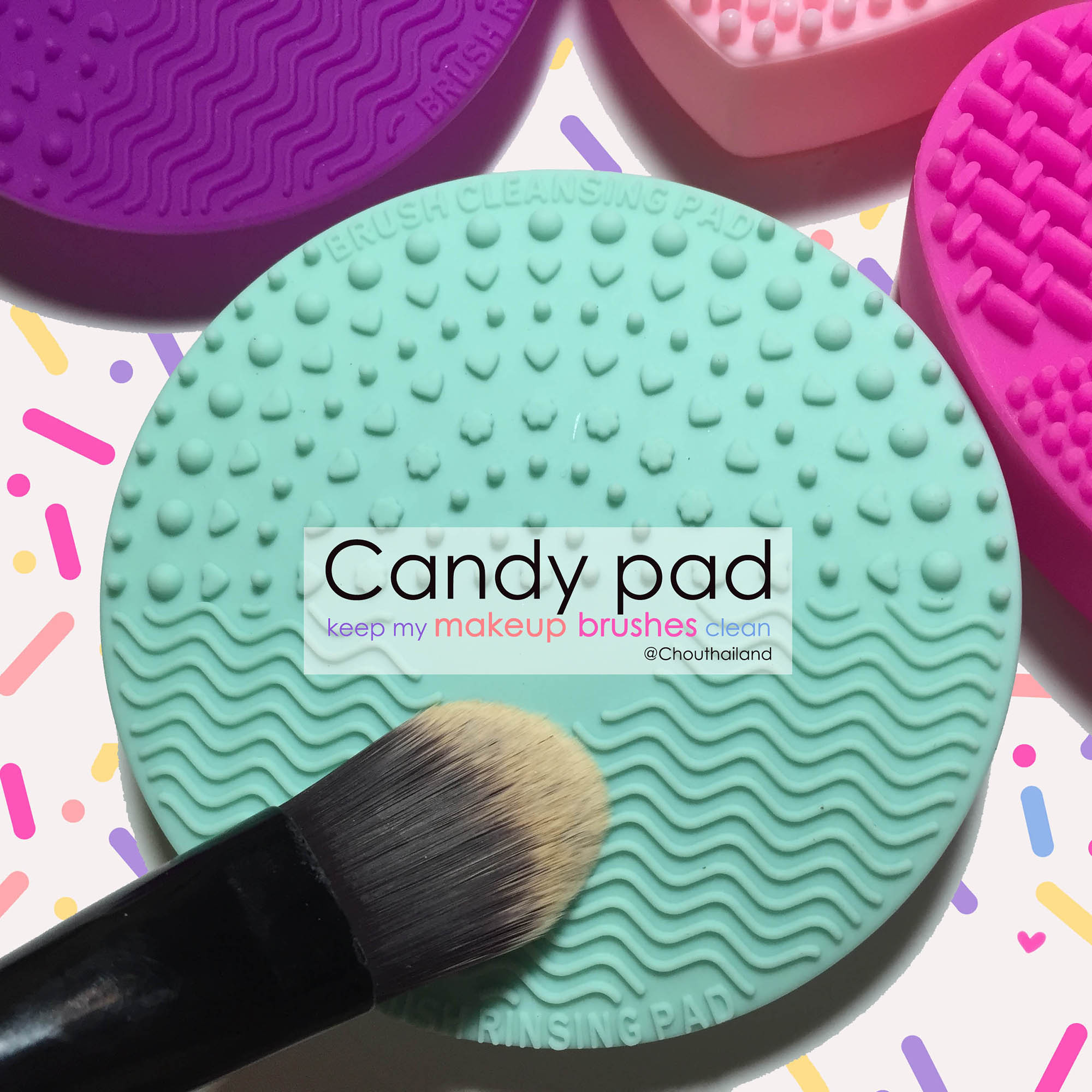 Chou แผ่นล้างแปรงแต่งหน้า แคนดี้ แพด Candy Pad 2 ; Mint round Chou แผ่นล้างแปรงแต่งหน้า แคนดี้ แพด Candy Pad 2 ; Mint round