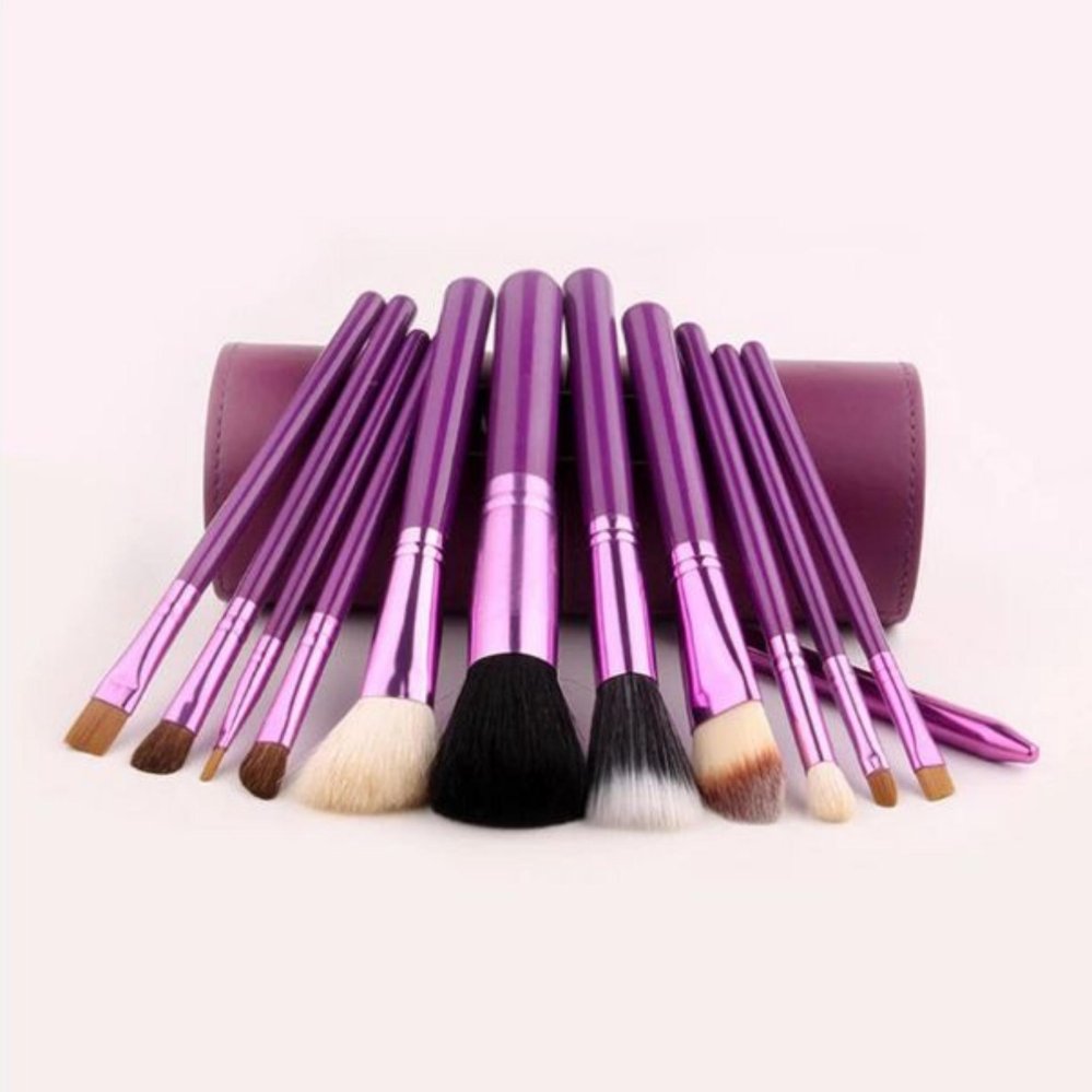 ชุดแปรงแต่งหน้า พร้อมกระบอกแปรง set 12ชิ้น(สีม่วง) ชุดแปรงแต่งหน้า พร้อมกระบอกแปรง set 12ชิ้น(สีม่วง)