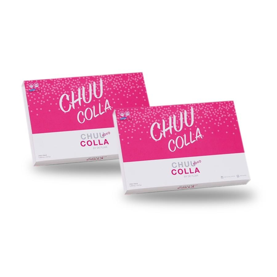 Chuu Colla ชูว์ คอลล่า คอลลาเจนนำเข้าเกรดพรีเมี่ยม เพื่อผิวเนียนใส บรรจุ 15 ซอง (2 กล่อง)
