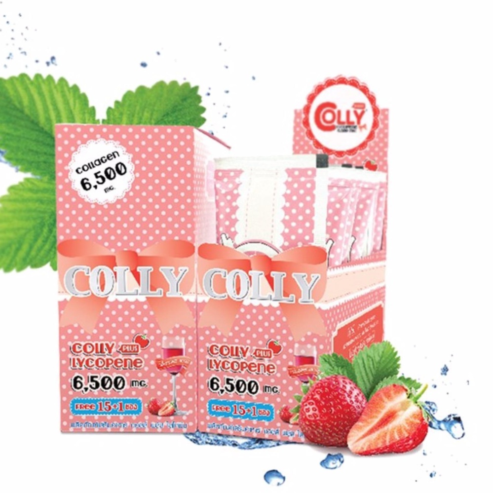 Colly Lycopene plus คอลลี่ ไลโคปิน พลัส คอลลาเจน อาหารเสริมเพื่อผิวขาว 6,500 มก.(1กล่อง บรรจุ 16 ซอง) จำนวน 1 กล่อง Colly Lycopene plus คอลลี่ ไลโคปิน พลัส คอลลาเจน อาหารเสริมเพื่อผิวขาว 6,500 มก.(1กล่อง บรรจุ 16 ซอง) จำนวน 1 กล่อง