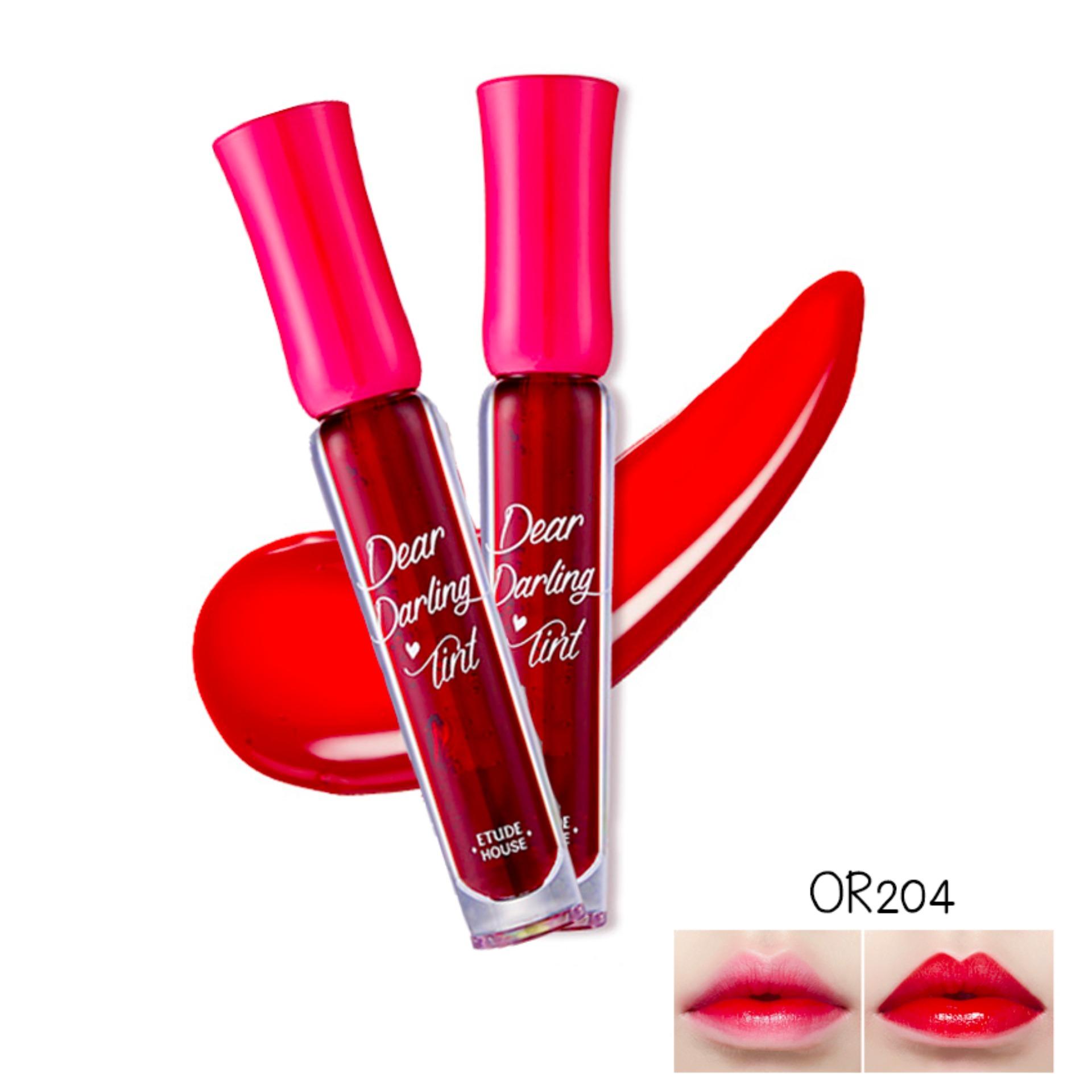 Etude Dear Darling Water Gel Tint 4.5g ลิปเจลทิ้นท์ #OR204 Cherry Red (2 pc)