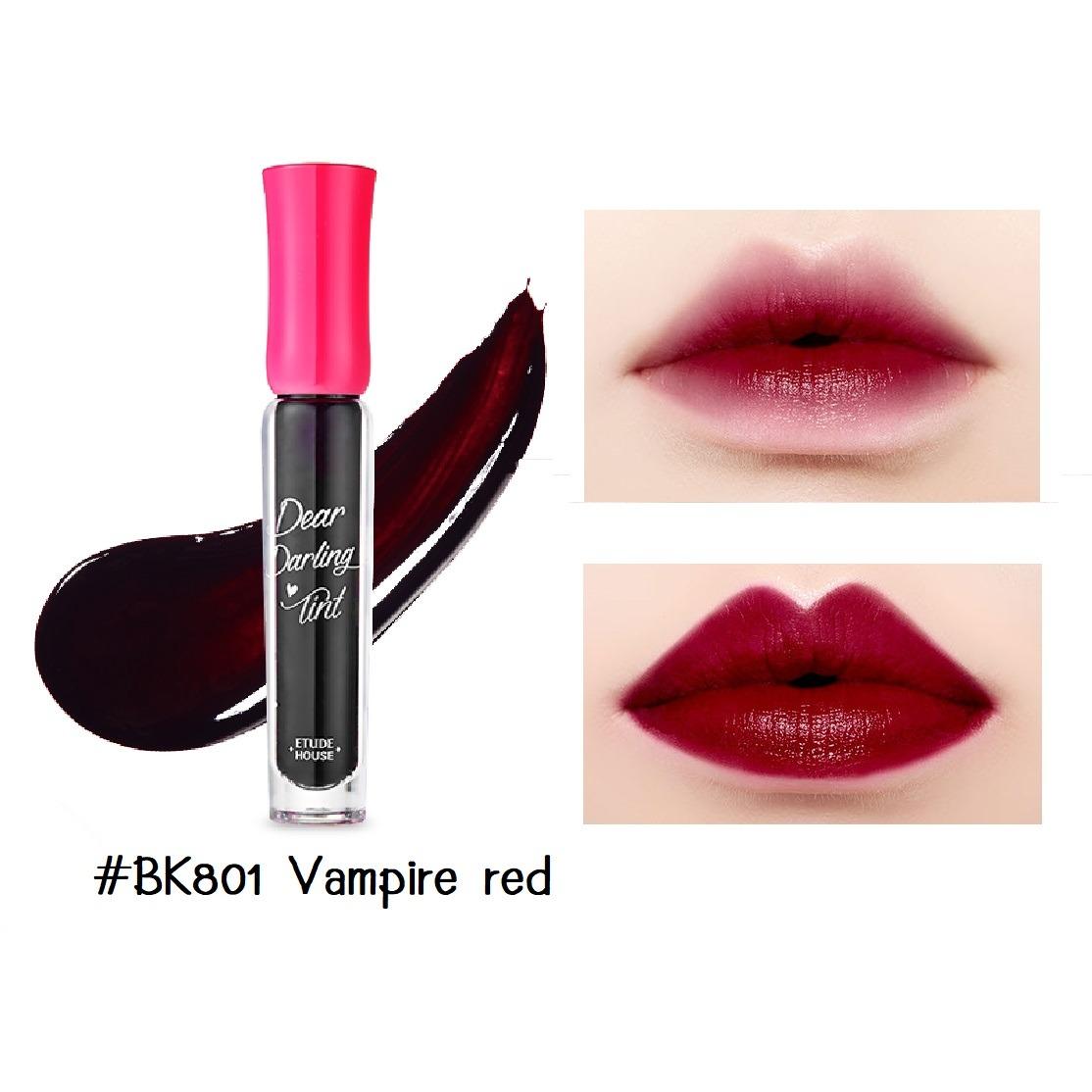Etude Dear Darling Water Gel Tint 4.5g #BK801 (Vampire red) ลิปทินท์เนื้อเจล ที่ผสานไปด้วยสารสกัดจากผลไม้ ให้ความชุ่มชื้นและสีที่ชัดติดทน Etude Dear Darling Water Gel Tint 4.5g #BK801 (Vampire red) ลิปทินท์เนื้อเจล ที่ผสานไปด้วยสารสกัดจากผลไม้ ให้ความชุ่มชื้นและสีที่ชัดติดทน