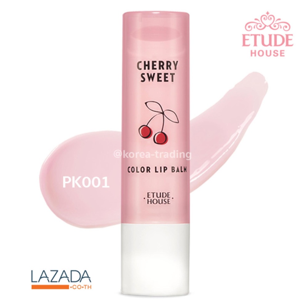 Etude House Cherry Sweet Color Lip Balm 4g เบอร์ PK001 ลิปบาล์มแบบมีสี บำรุงริมฝีปากพร้อมสีสันสดใส Etude House Cherry Sweet Color Lip Balm 4g เบอร์ PK001 ลิปบาล์มแบบมีสี บำรุงริมฝีปากพร้อมสีสันสดใส