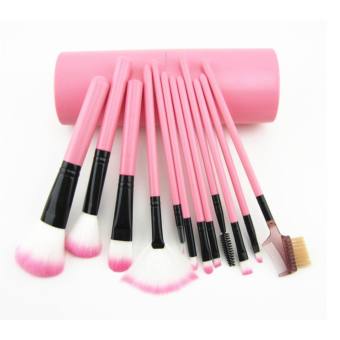 goodlife korea ชุดแปรงแต่งหน้า brush set พร้อมกระบอกแปรง set 12 ชิ้น (pink)