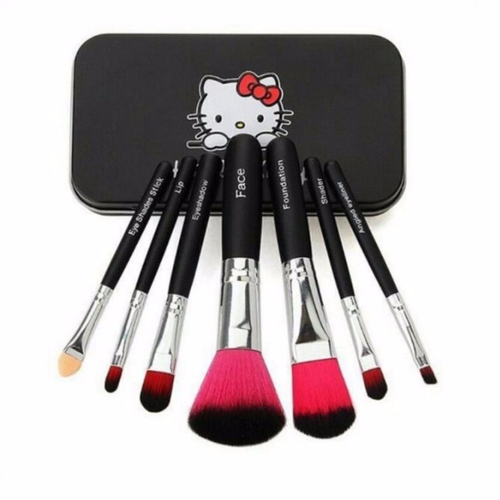 แปรงแต่งหน้า Hello Kitty Makeup Brush 7ชิ้น (Black)ดำ