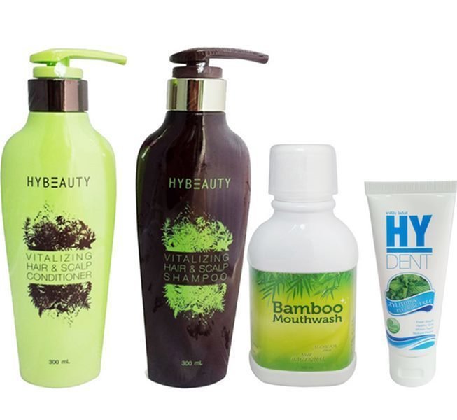 Hybeauty Vitalizing Hair & Scalp Conditioner 300 ml.+Bamboo mouthwash + Hylife DENT