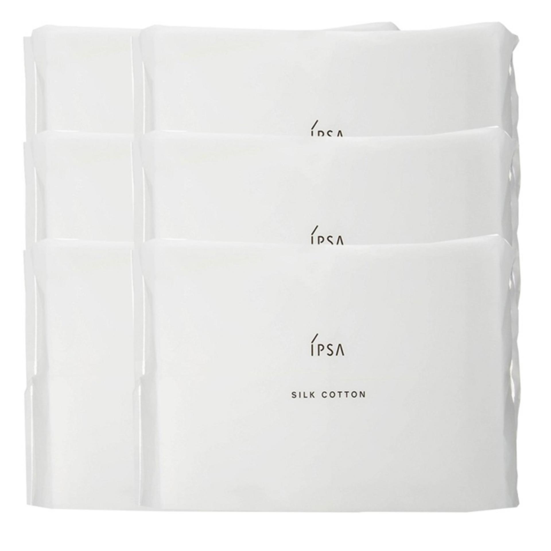 IPSA Cotton 100% สำลีสำหรับเช็ดหน้า เนื้อฝ้ายบริสุทธิ์ ไม่เป็นขุย 120 แผ่น (6 ชิ้น)