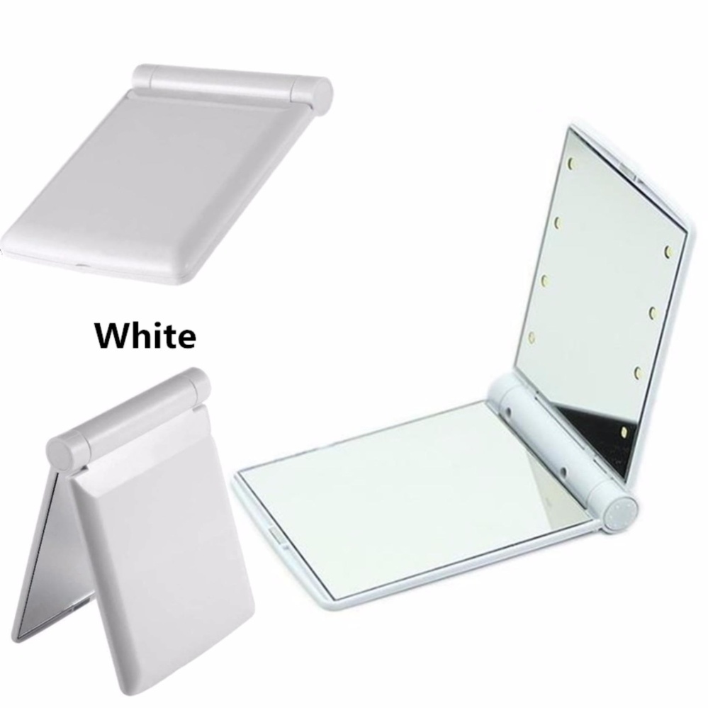 JJ กระจกแบบพกพา ไฟ LED สุดอเนกประสงค์ Compact Cosmetic Mirror(White) JJ กระจกแบบพกพา ไฟ LED สุดอเนกประสงค์ Compact Cosmetic Mirror(White)