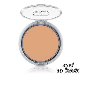 Jordana Perfect Pressed Powder #10 ผิวสองสี /ผิวเข้ม แป้งพัฟคุณภาพเยี่ยม ติดทนแม้ไม่ผสมรองพื้น