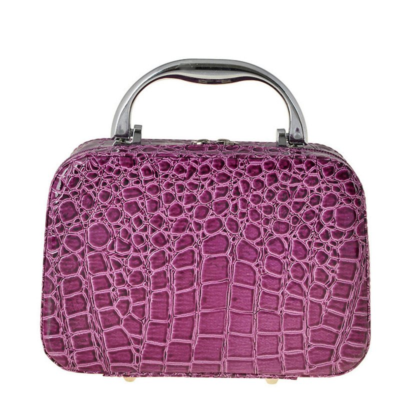 กระเป๋าใส่เครื่องสำอาง ของจุกจิก PU Leather Cosmetic Makeup Box Case - Purple กระเป๋าใส่เครื่องสำอาง ของจุกจิก PU Leather Cosmetic Makeup Box Case - Purple