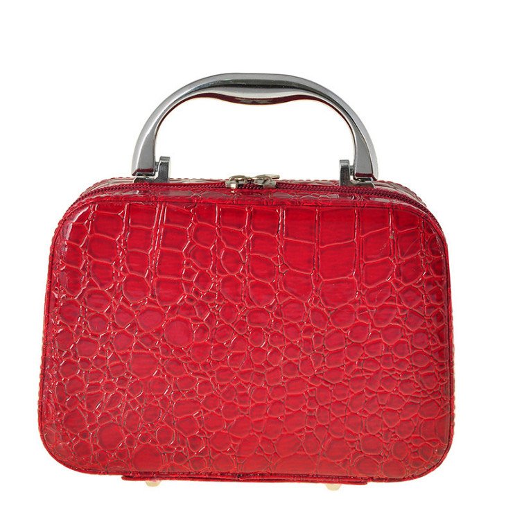 กระเป๋าใส่เครื่องสำอาง ของจุกจิก PU Leather Cosmetic Makeup Box Case - Red