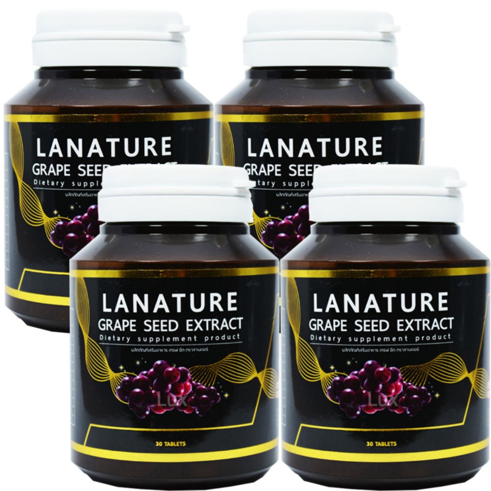 Lanature Grape Seed ลาเนเจอร์ สารสกัดจากเมล็ดองุ่น ทานทุกวัน ฝ้า กระ จางลง ผิวพรรณดีจากภายใน บรรจุ 30 เม็ด (4 กระปุก) Lanature Grape Seed ลาเนเจอร์ สารสกัดจากเมล็ดองุ่น ทานทุกวัน ฝ้า กระ จางลง ผิวพรรณดีจากภายใน บรรจุ 30 เม็ด (4 กระปุก)